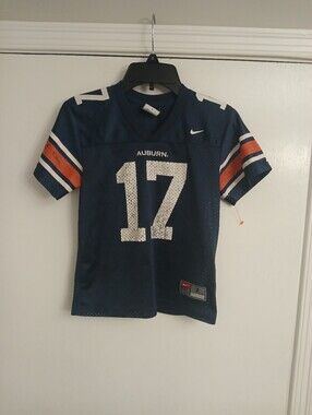 Nike Vintage Y2K Navy and Orange Auburn Football Jersey #17 Boys Size 7